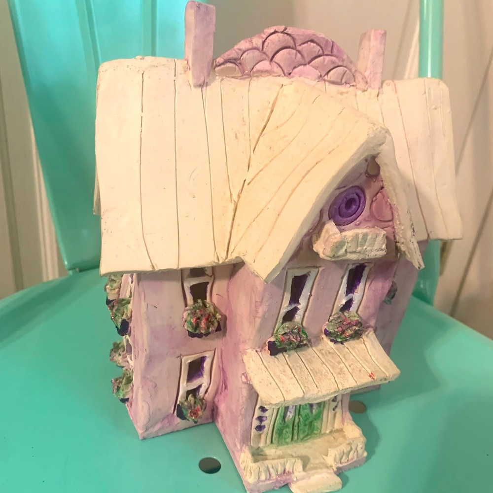 Lavender Cottage Pottery Birdhouse